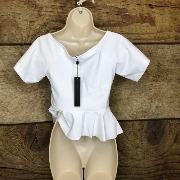 Carbon38 Womens Off The Shoulder Ruffle Top - Picture 4 of 6